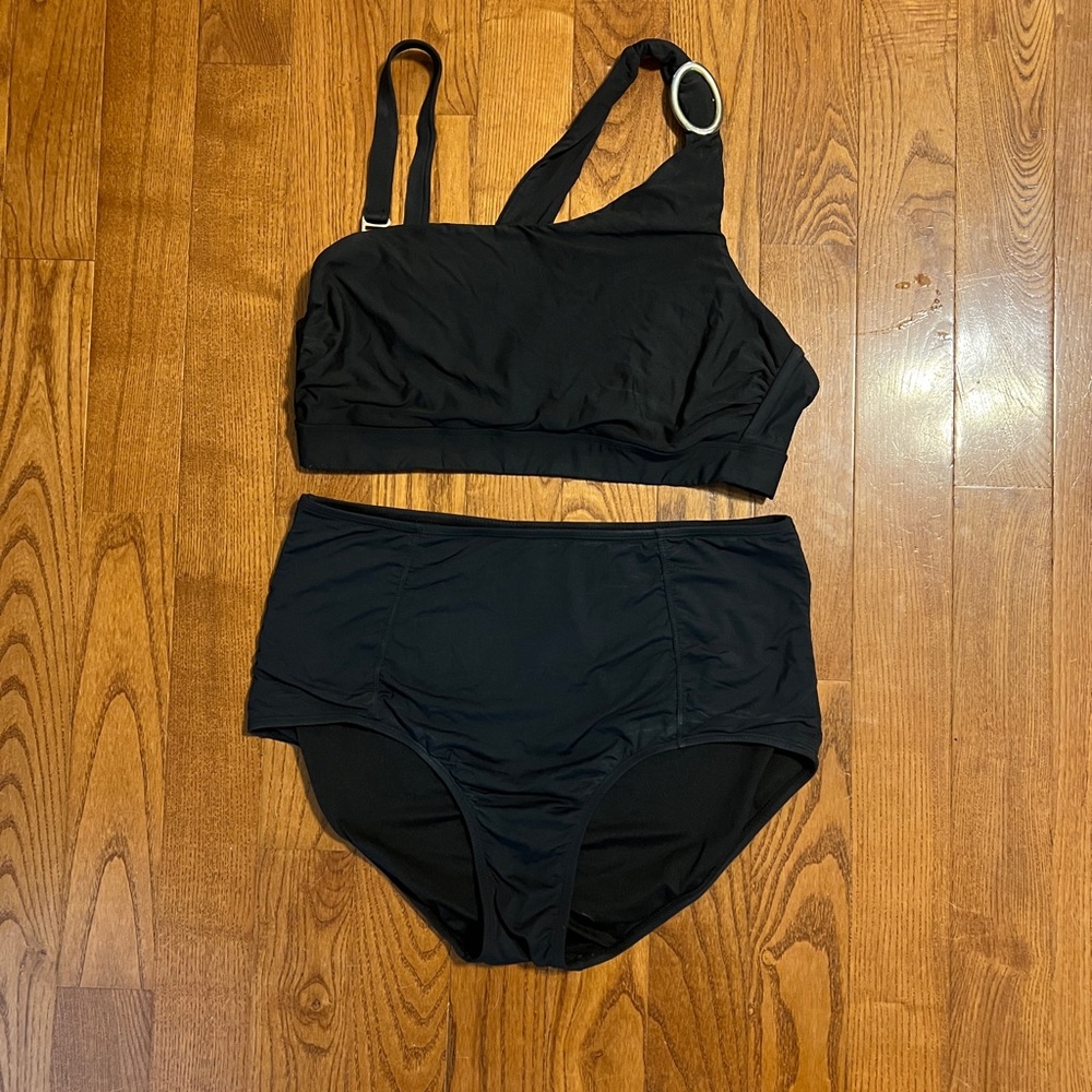 Black One-Shoulder Bikini Set